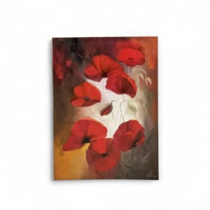 Atverama apsveikuma kartīte 10x15 cm formātā ar ziedu gleznas motīvu elegantos un harmoniskos toņos. Elis.Artworks dizains svētkiem